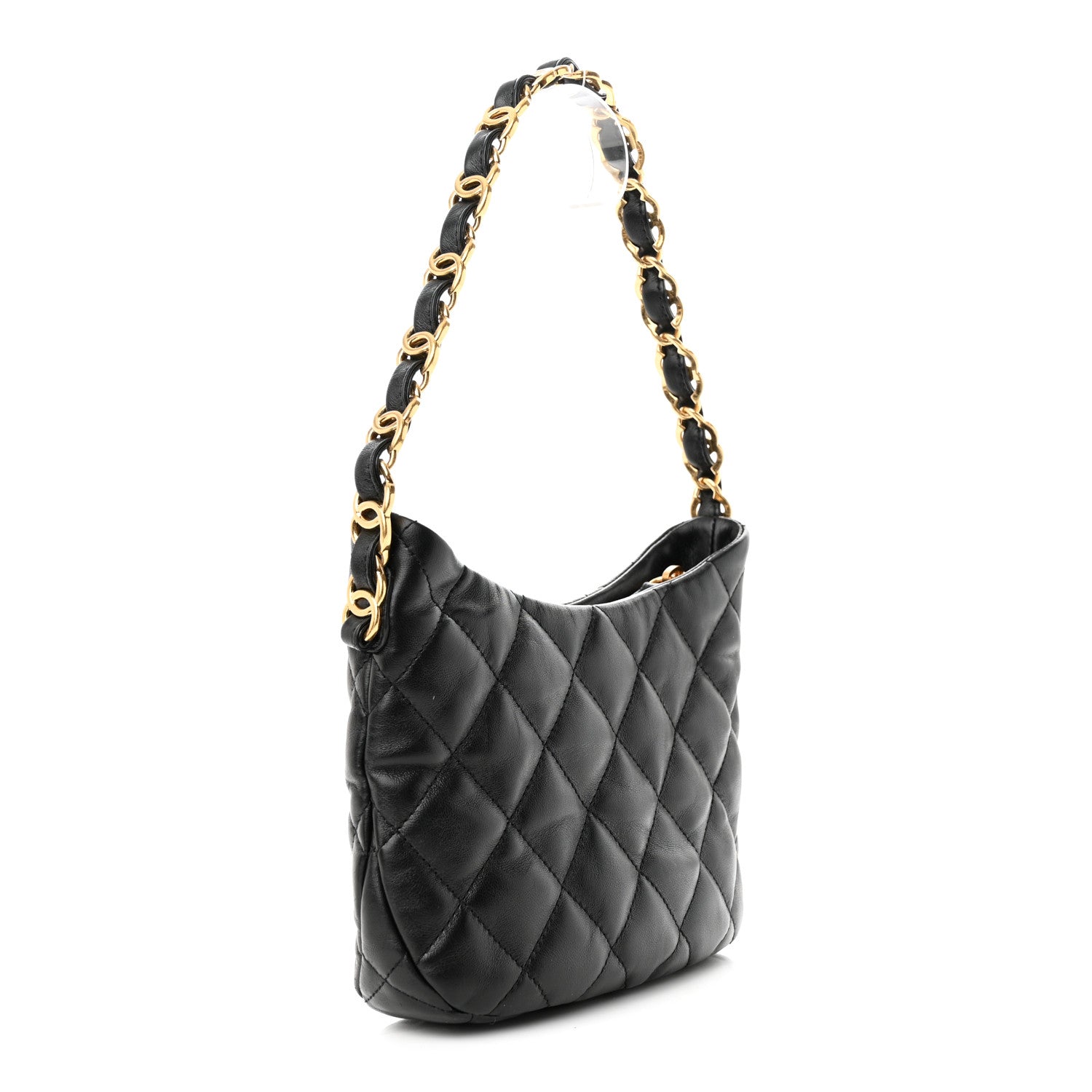 Chanel Lambskin Quilted Hobo Black 3 of 13