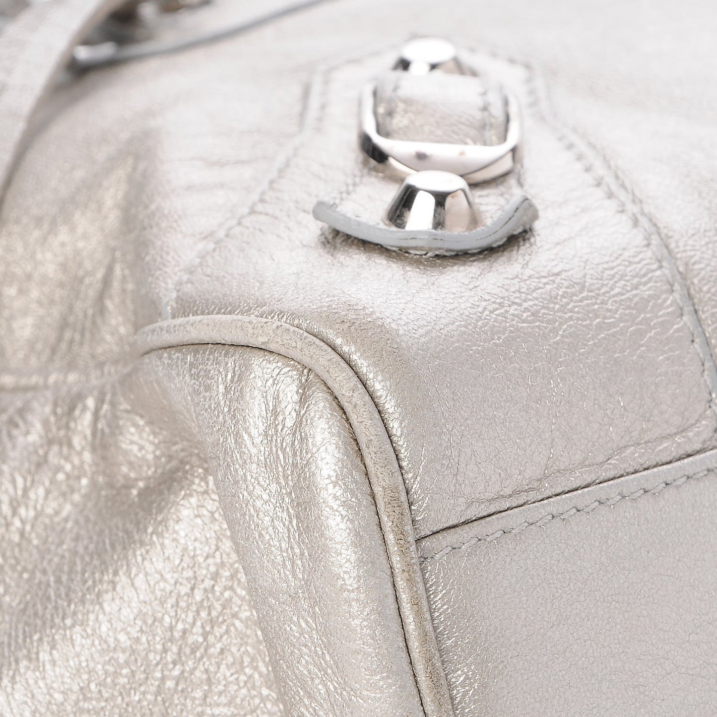 Agneau Classic Hardware Box Bag Silver Hardware