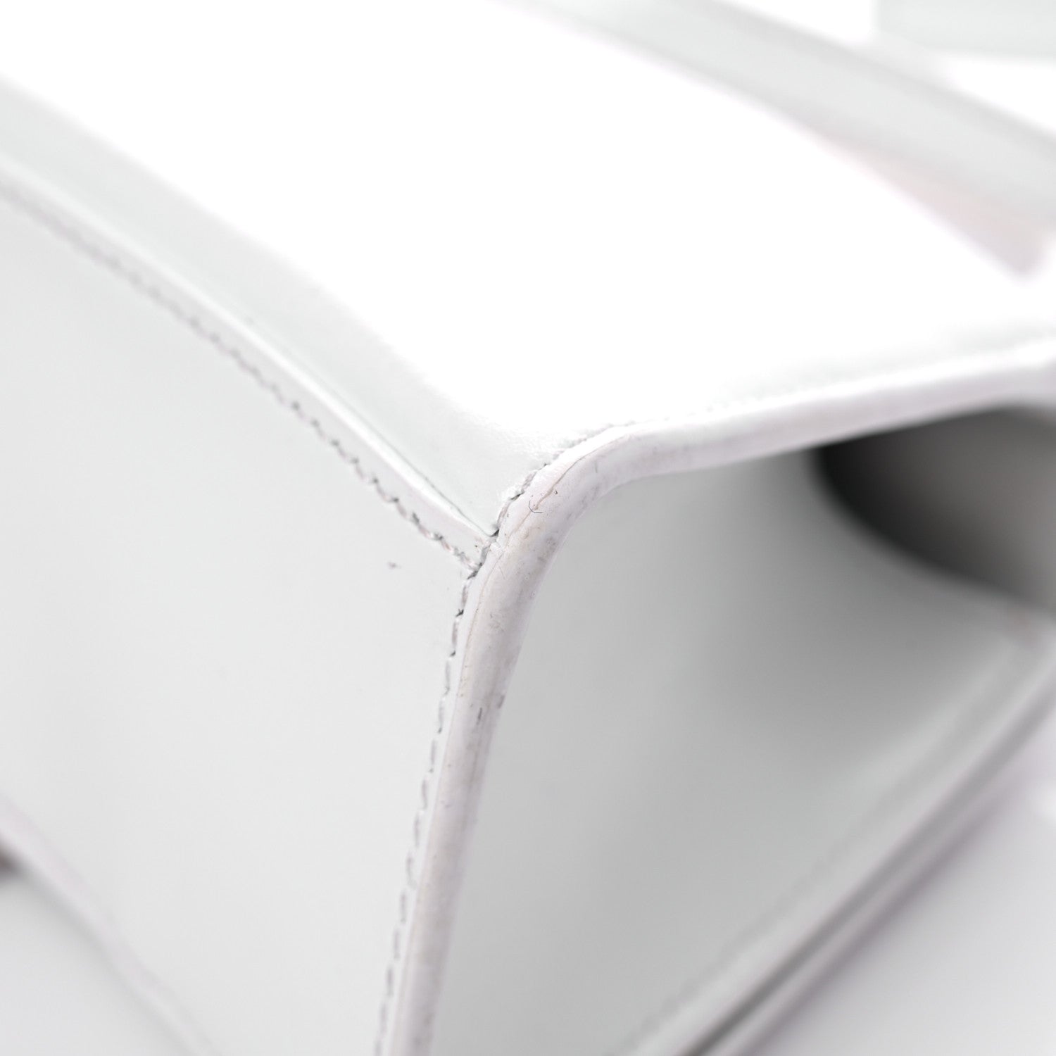 Balenciaga Box Calfskin Graffiti Logo Hourglass Top Handle Bag XS White Light Silver 10 of 16
