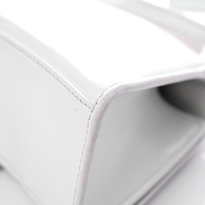 Balenciaga Box Calfskin Graffiti Logo Hourglass Top Handle Bag XS White Light Silver 10 of 16