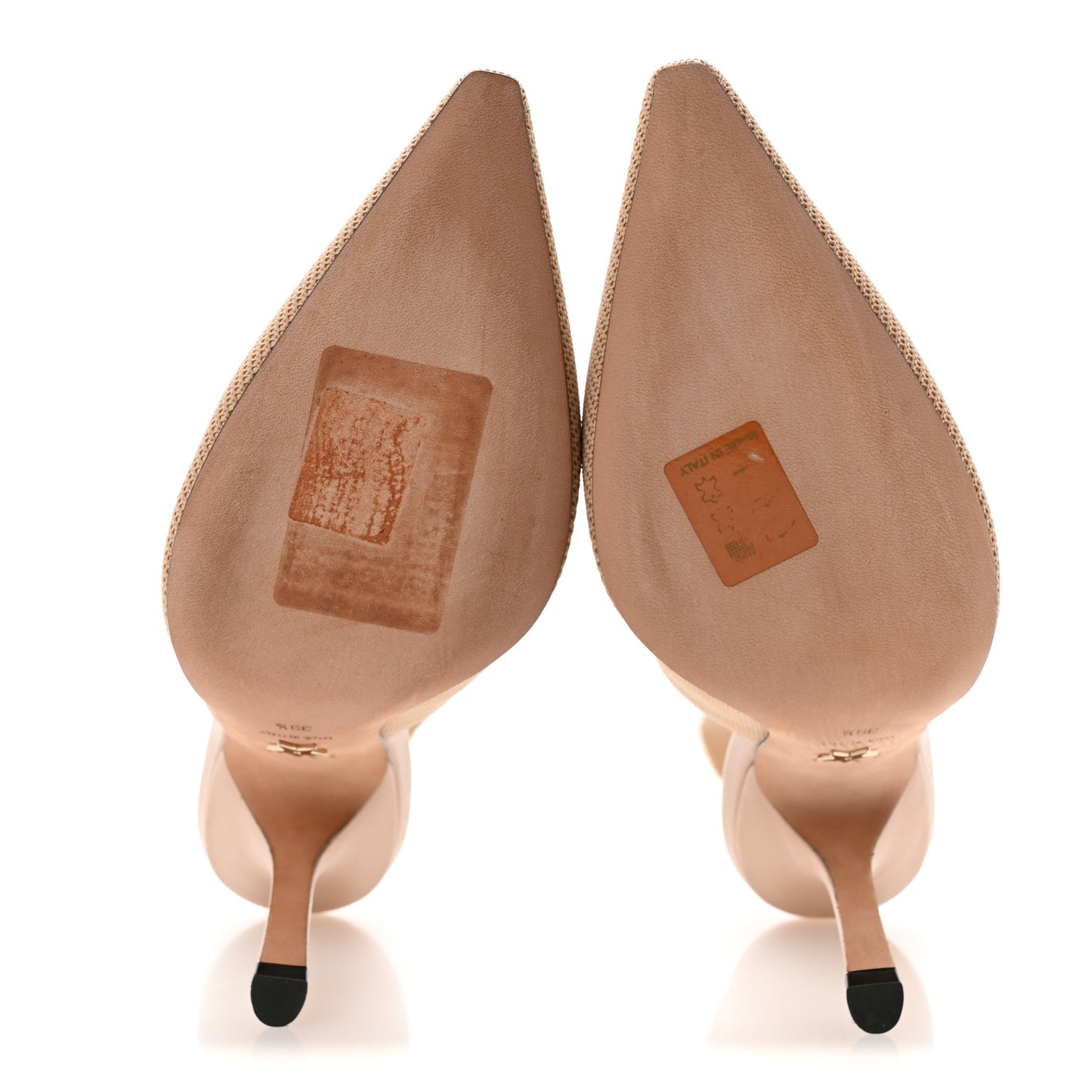 Technical Canvas Ribbon J'Adior Slingback 100mm Pumps 39.5 Powder Nude