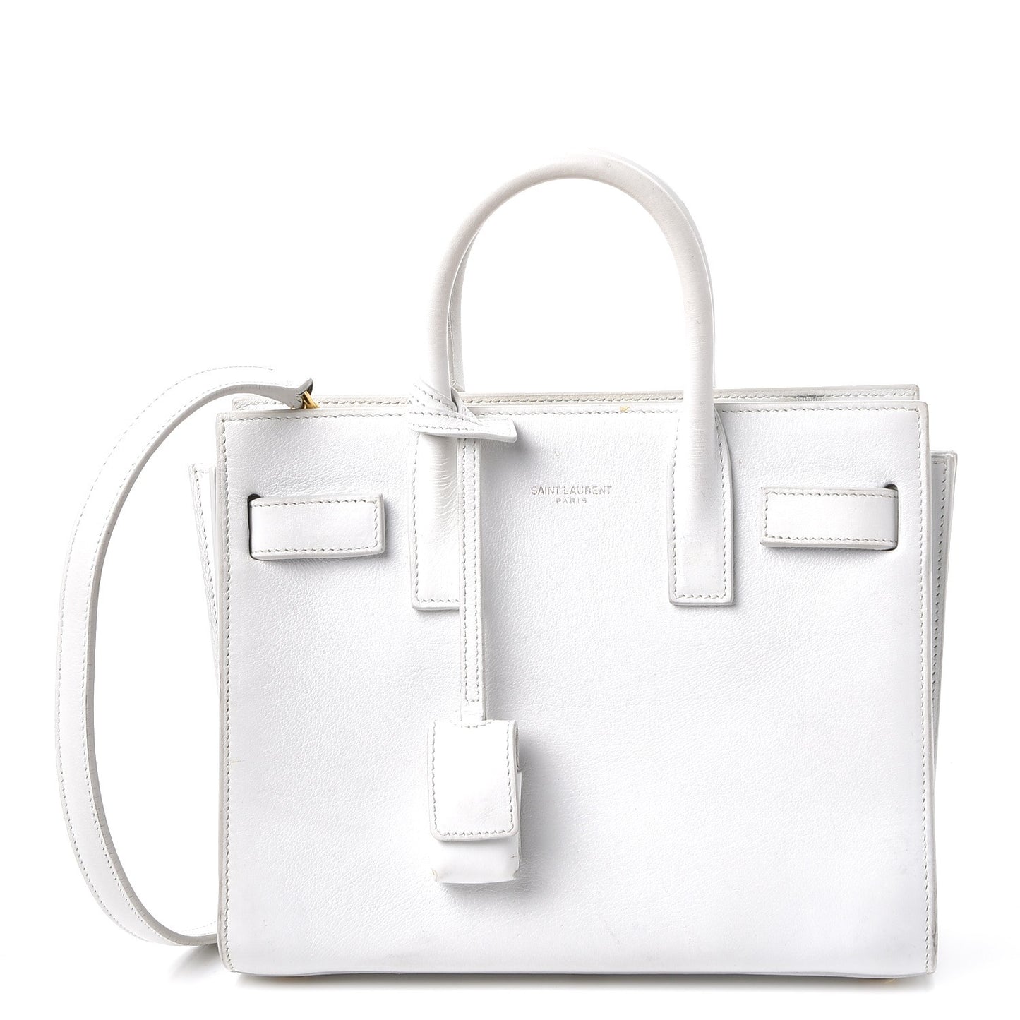 Calfskin Nano Sac de Jour Dove White