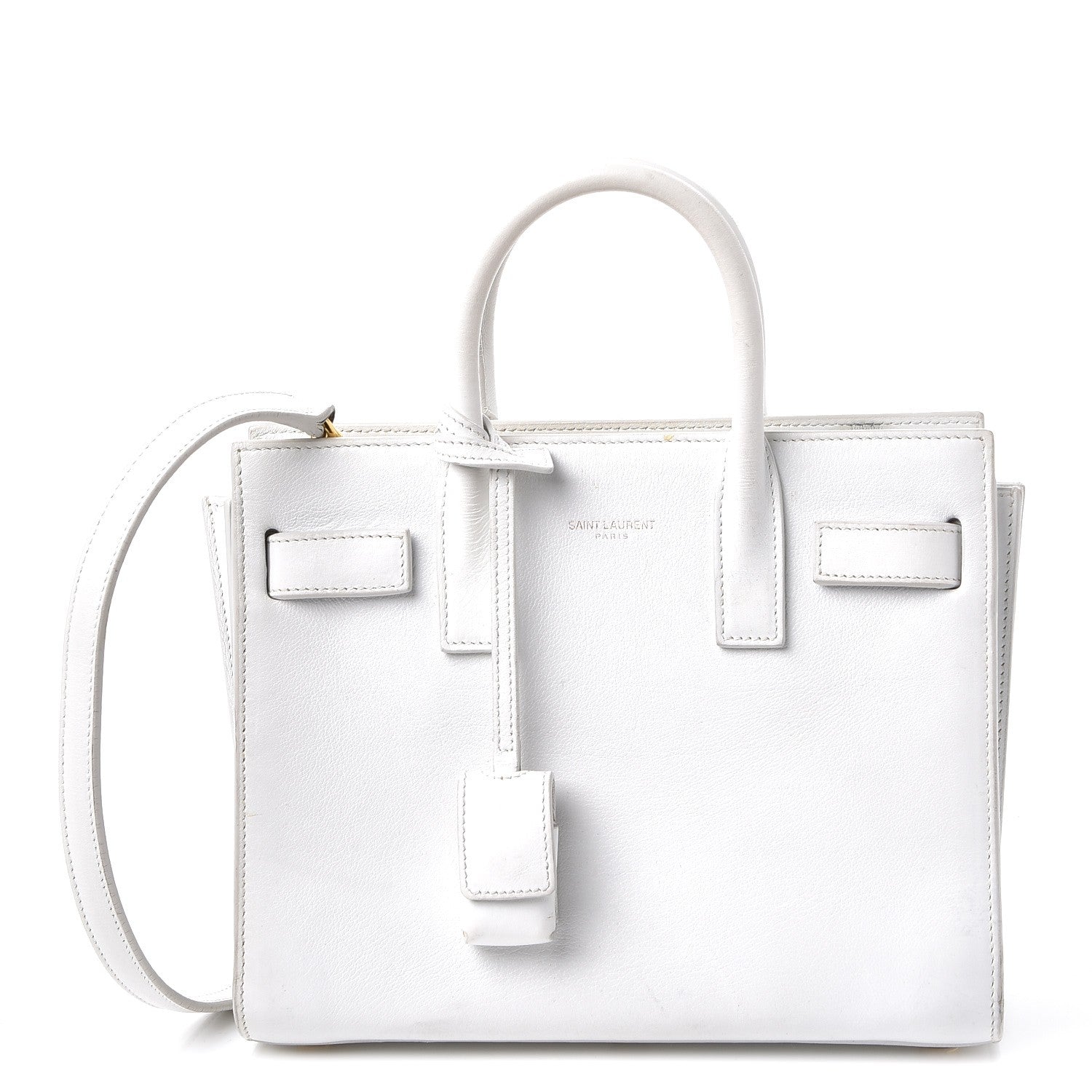 Saint Laurent Calfskin Nano Sac de Jour Dove White 1 of 17