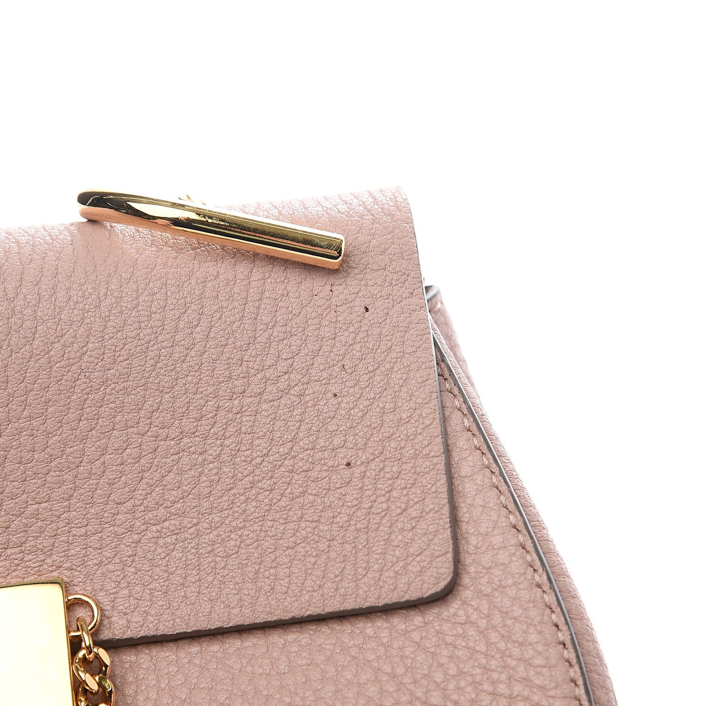 Grained Lambskin Mini Drew Shoulder Bag Cement Pink