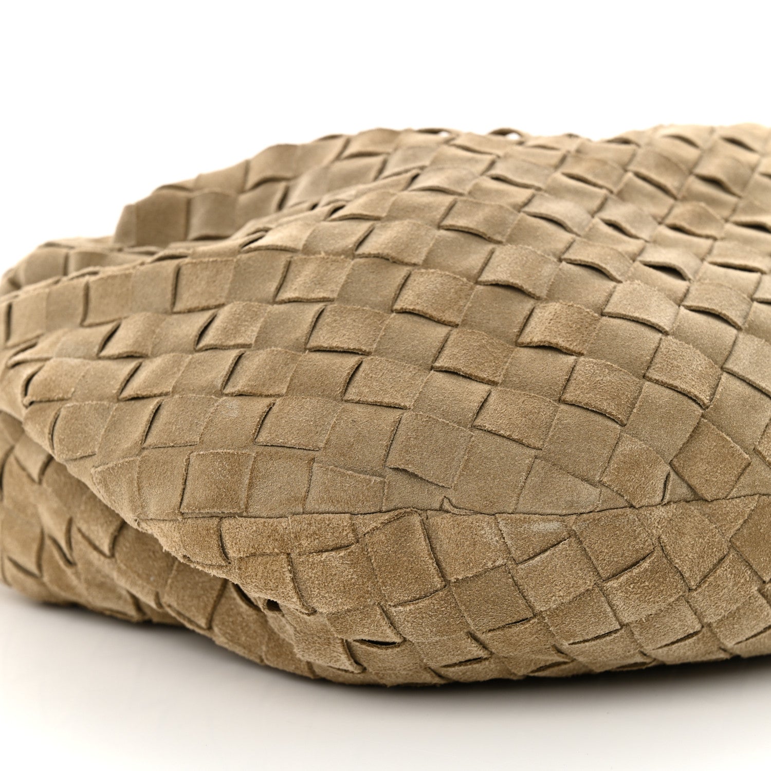 Bottega Veneta Suede Calfskin Intrecciato Teen Jodie Hobo Beige 9 of 10