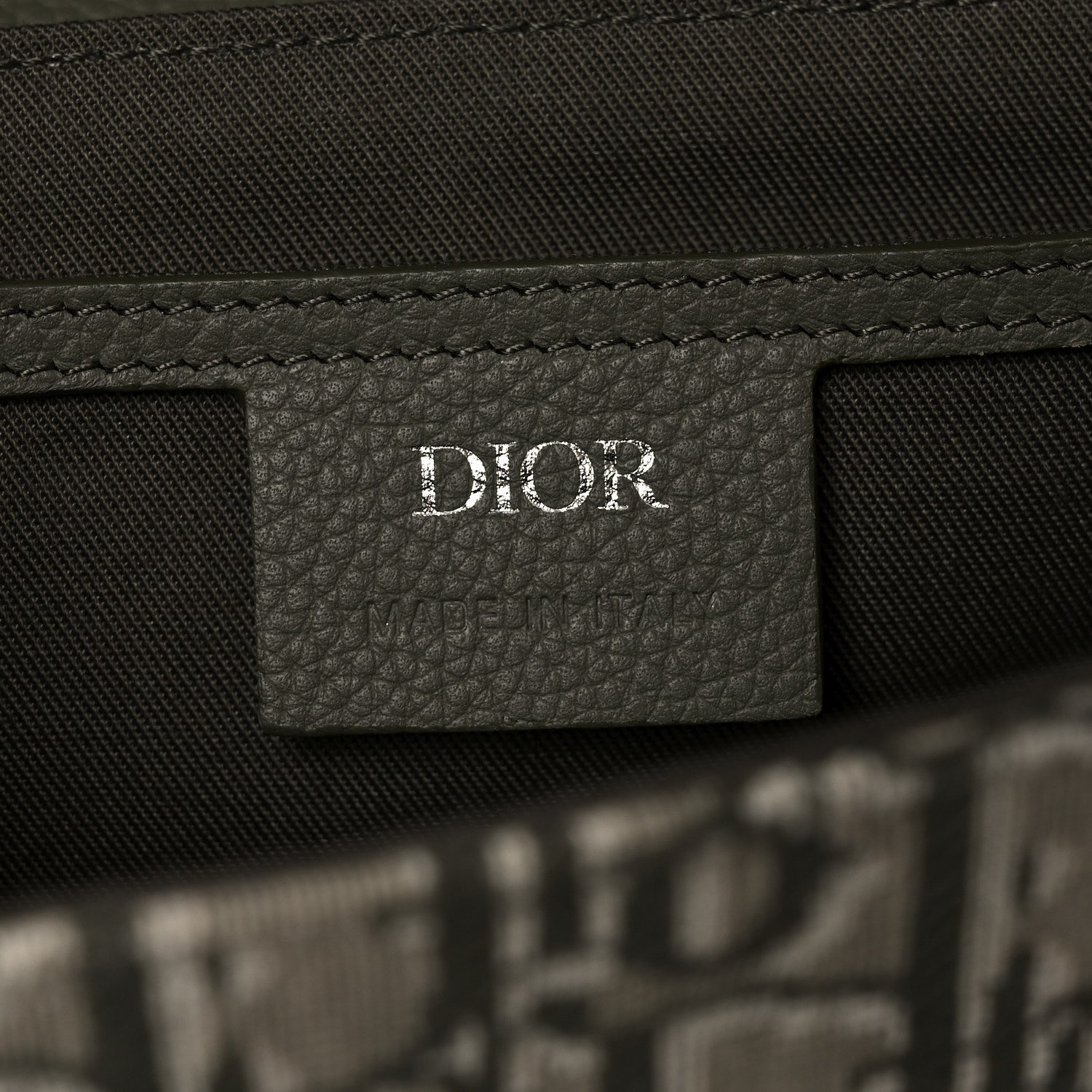 Christian Dior Oblique Jacquard Grained Calfskin Small Saddle