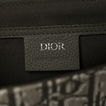 Christian Dior Oblique Jacquard Grained Calfskin Small Saddle Messenger Bag With Flap Green 5 of 9