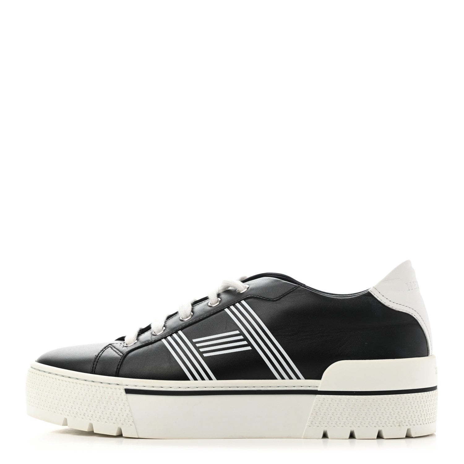 Hermes Calfskin Womens Dare Sneakers 39 Black White 1 of 9