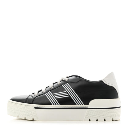 Hermes Calfskin Womens Dare Sneakers 39 Black White 1 of 9