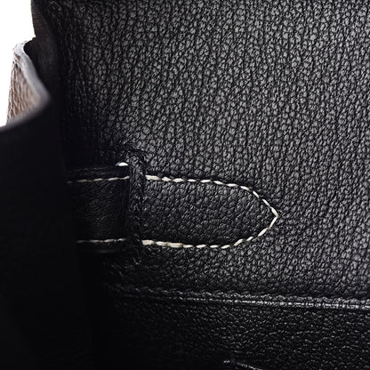 Hermes Togo Horseshoe Birkin 30 Black Etoupe 13 of 29