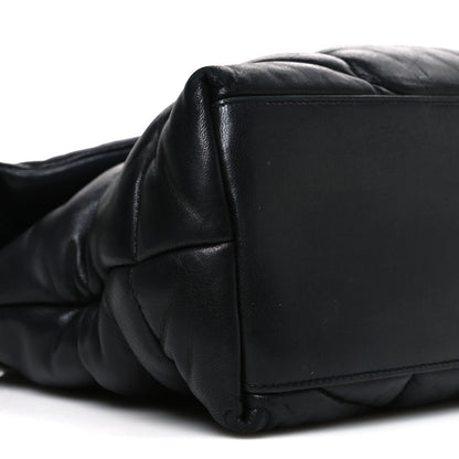 Saint Laurent Lambskin Quilted Medium Loulou Puffer Monogram Chain Satchel Black 9 of 10