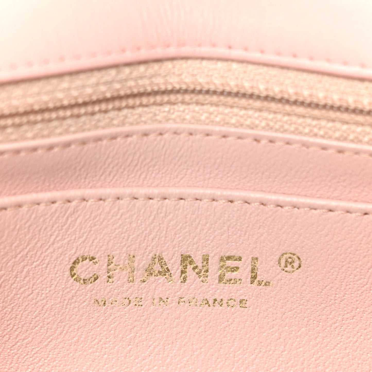 Lambskin Quilted Mini Rectangular Flap Light Pink