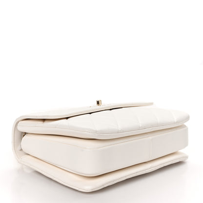 Chanel Lambskin Quilted Small Trendy Chain CC Flap Dual Handle Bag White 4 of 13