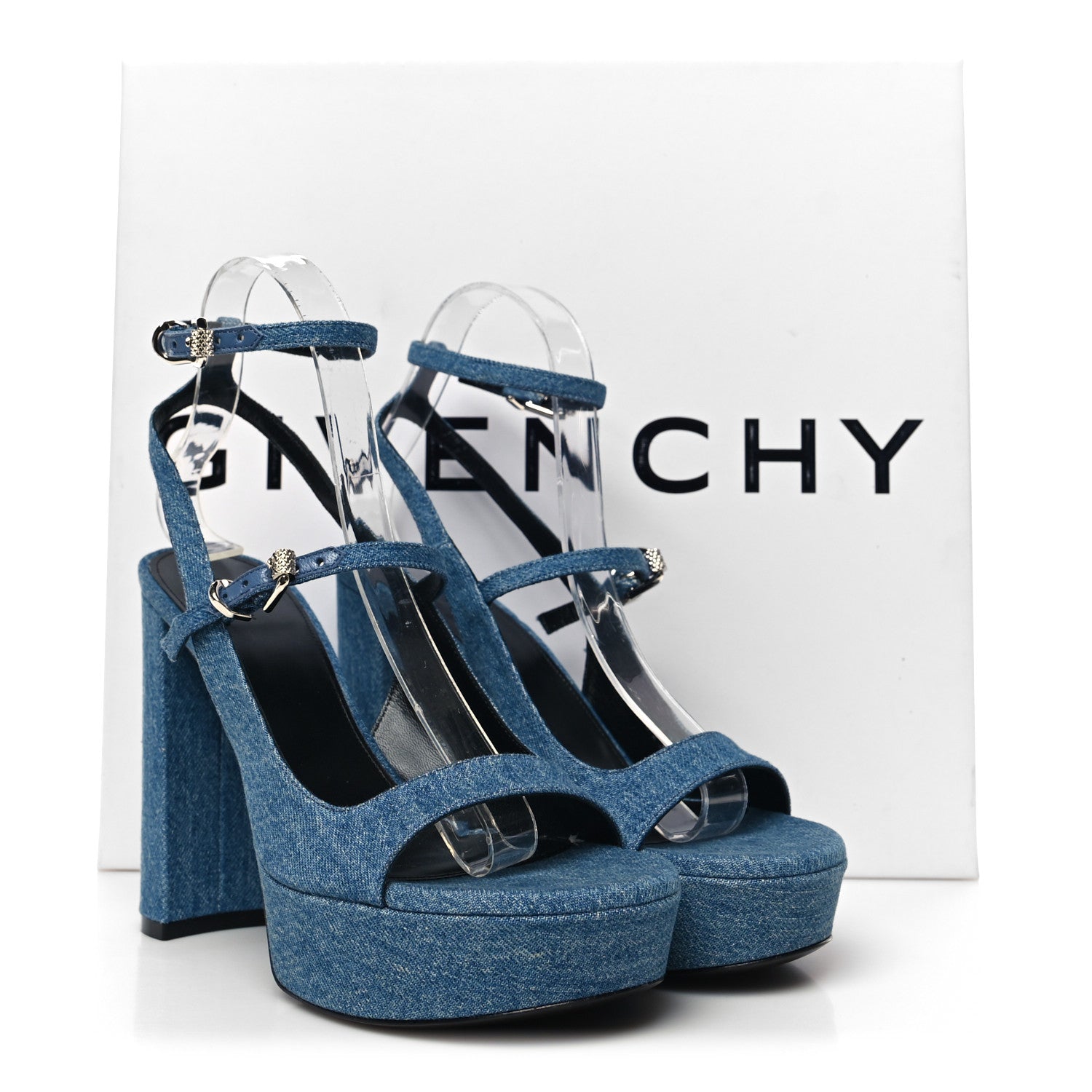Givenchy Denim Voyou Sandals 38.5 Medium Blue 9 of 9