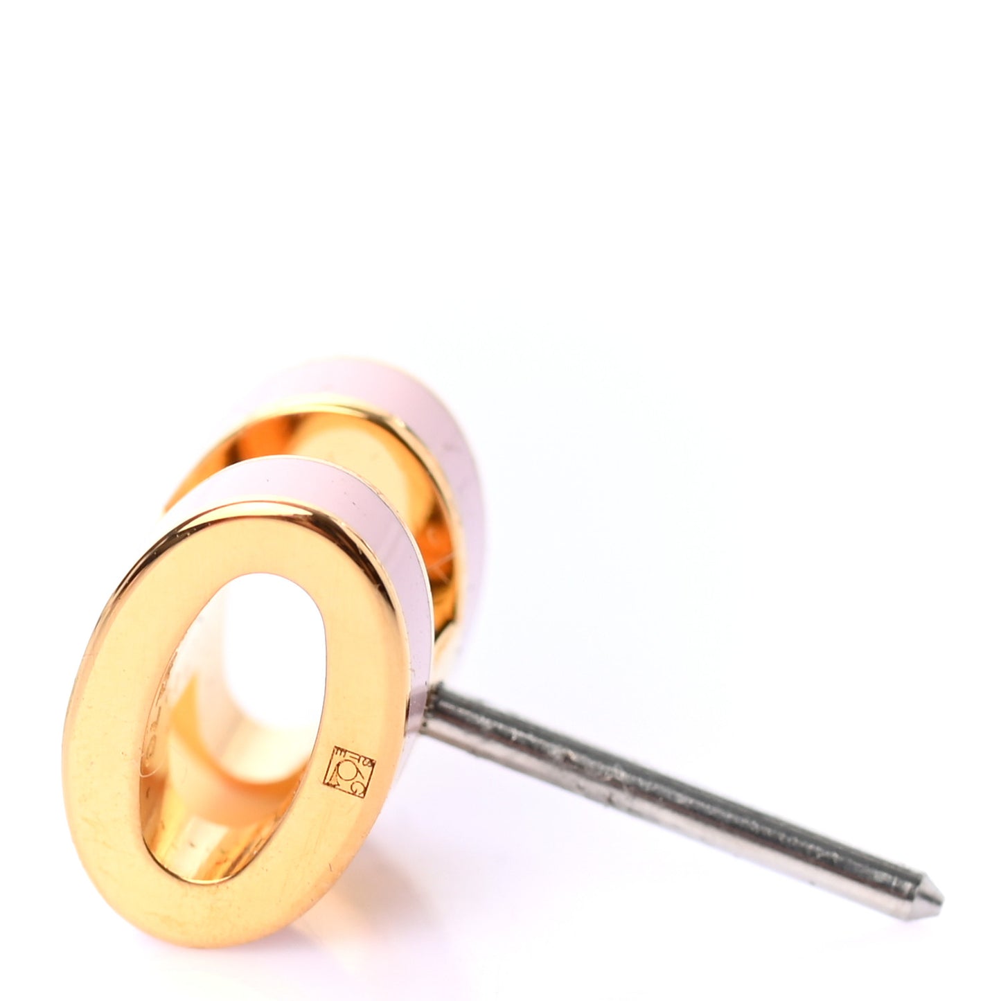 Gold Lacquered Mini Pop H Earrings Rose Dragee