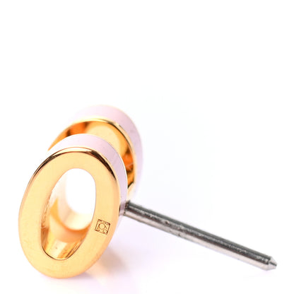 Hermes Gold Lacquered Mini Pop H Earrings Rose Dragee 4 of 5