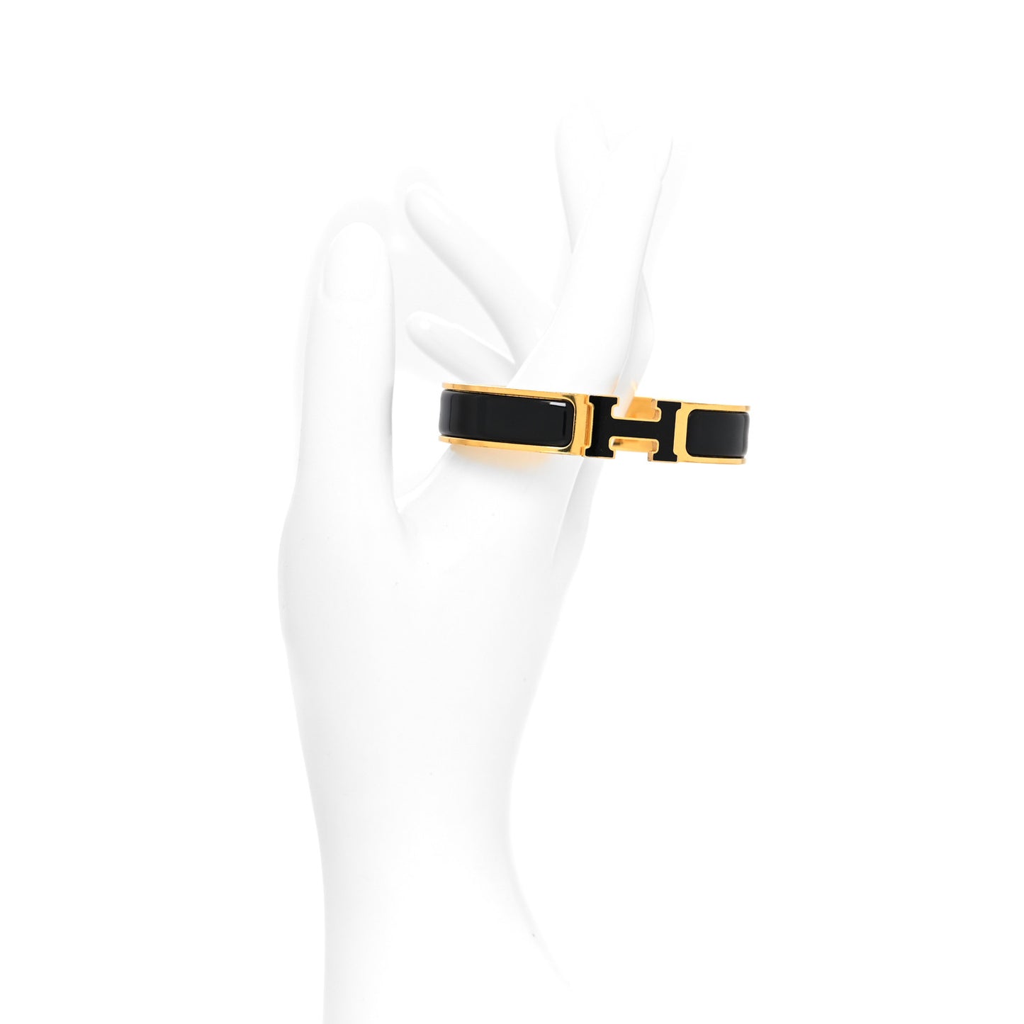 Enamel Narrow Clic Clac H Bracelet PM Black