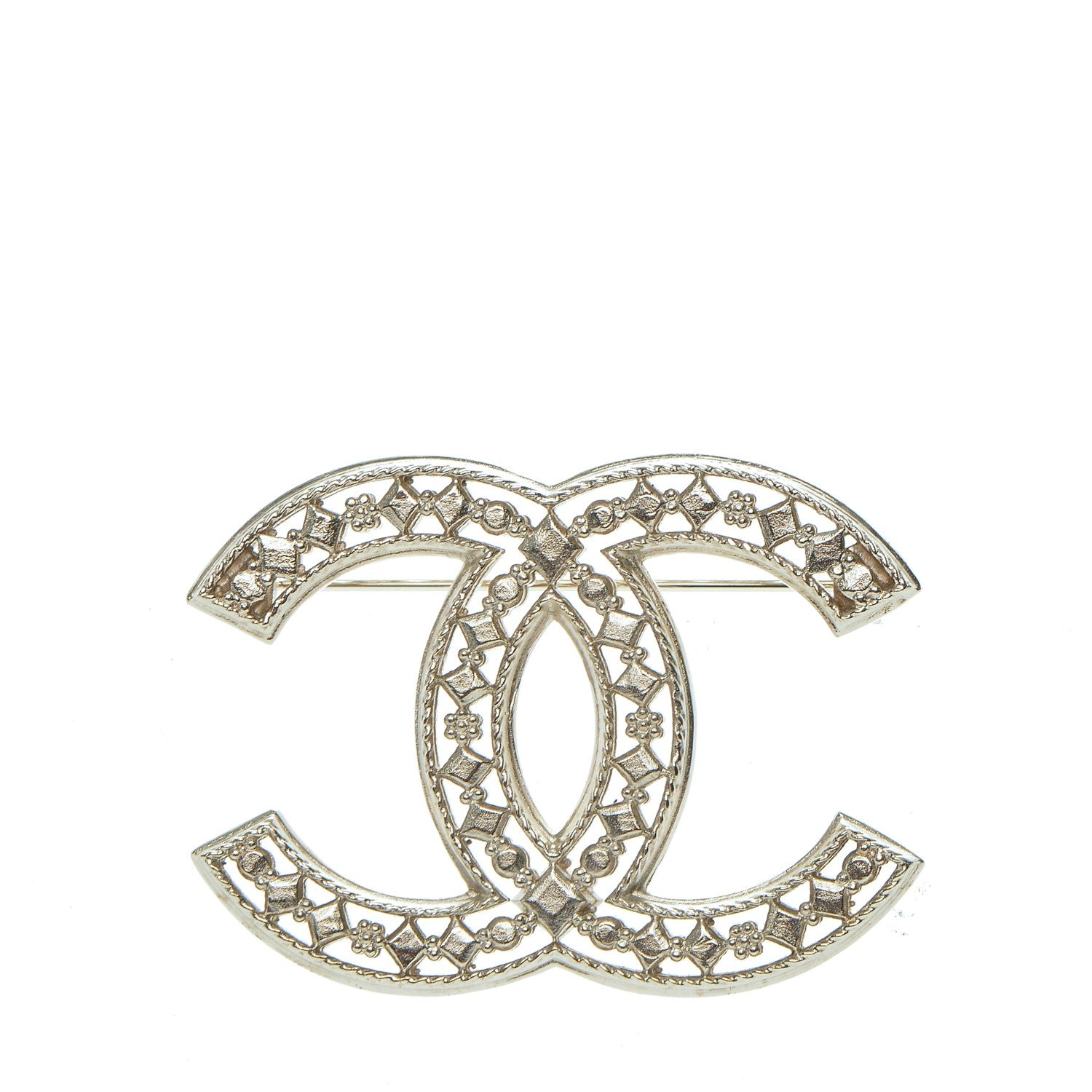 Chanel CC Brooch Light Gold 1 of 4