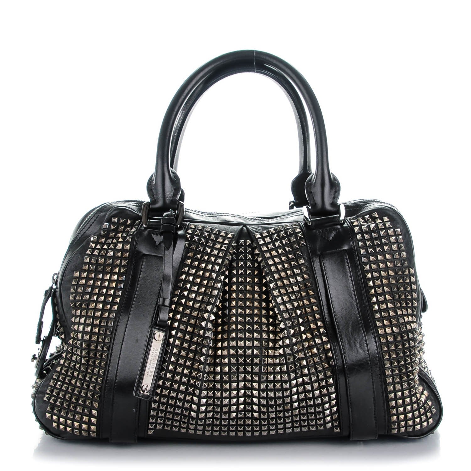 Burberry Prorsum Calfskin Studded Knight Satchel Black 1 of 7