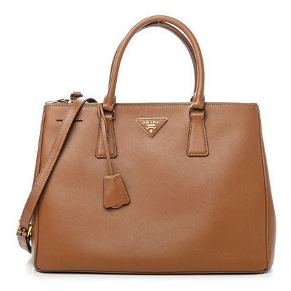 Prada Saffiano Medium Galleria Double Zip Tote Caramel 1 of 8