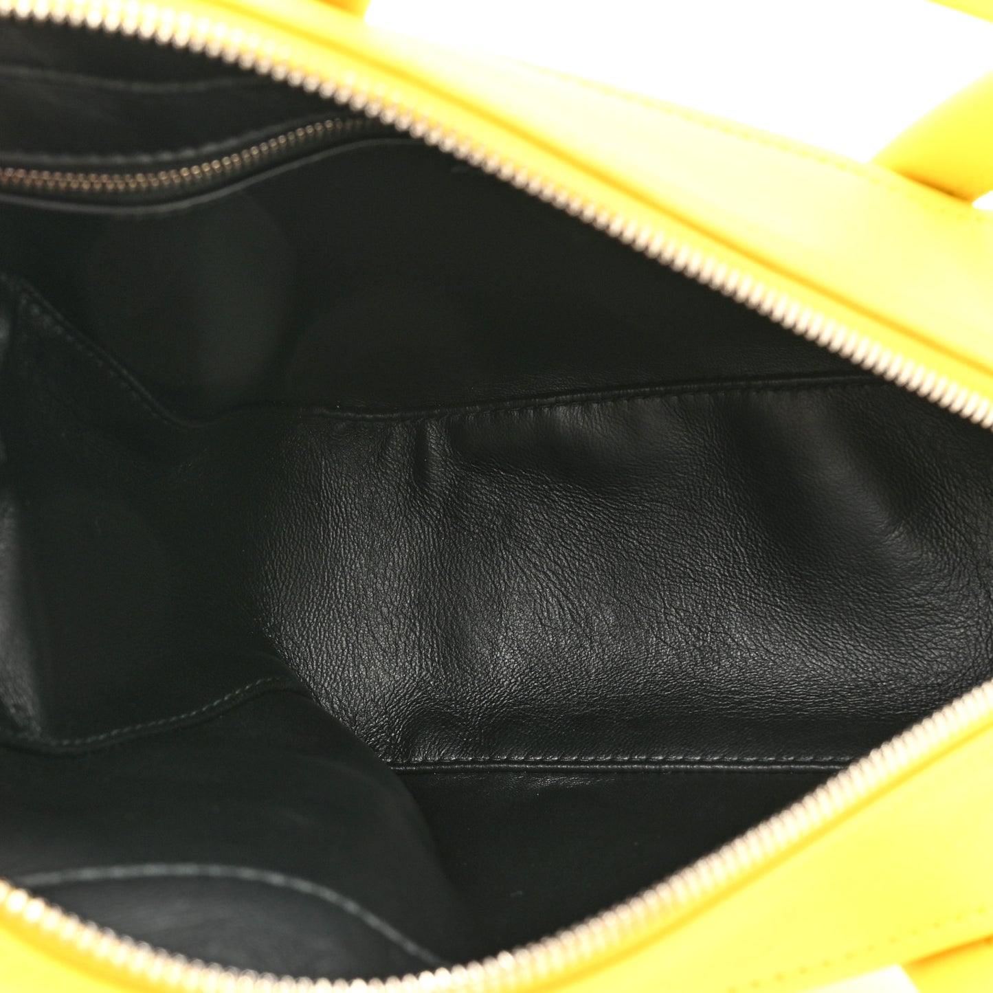 Shiny Day Calfskin Logo S Triangle Duffle Jaune Black