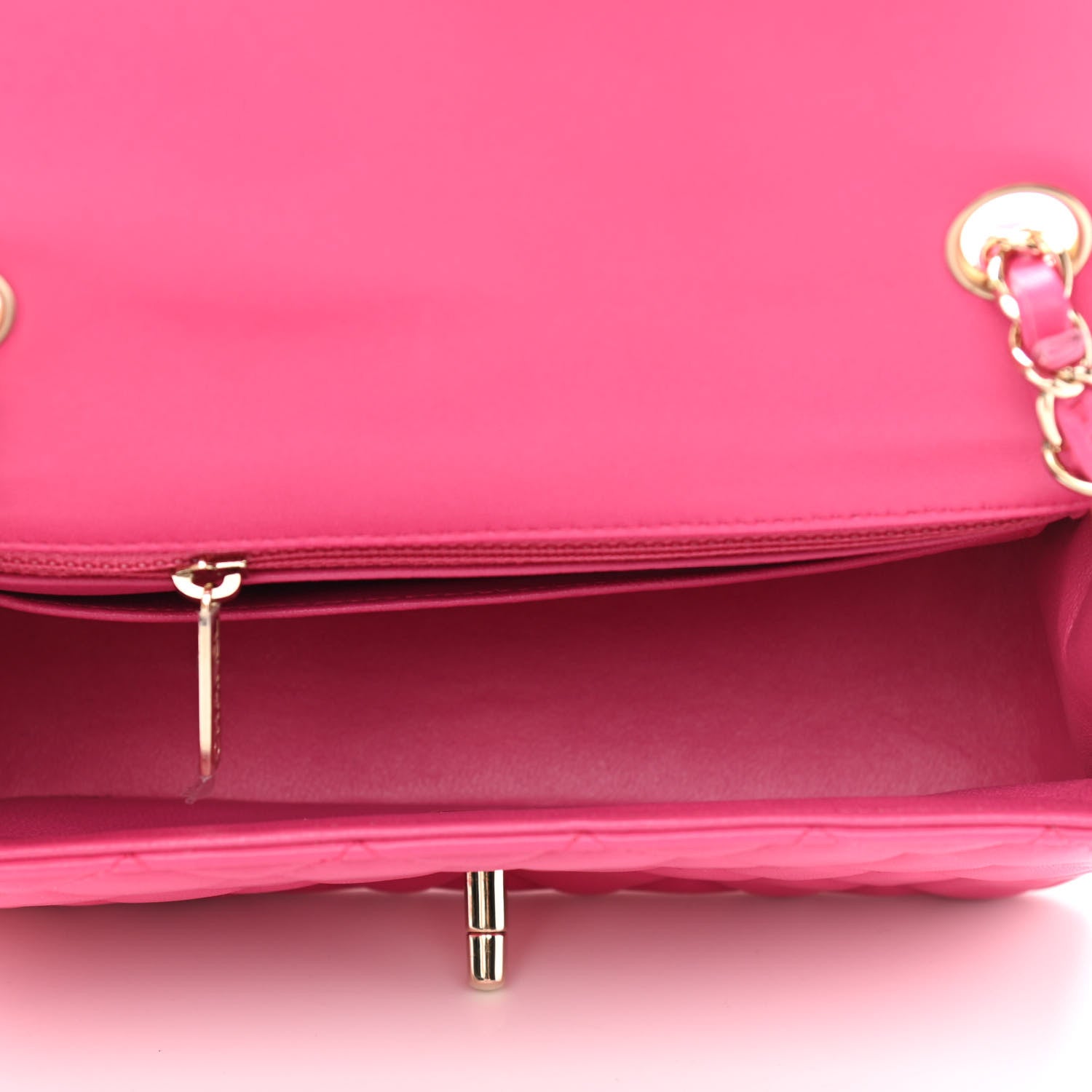 Chanel Lambskin Quilted Mini Rectangular Flap Fuchsia 5 of 11