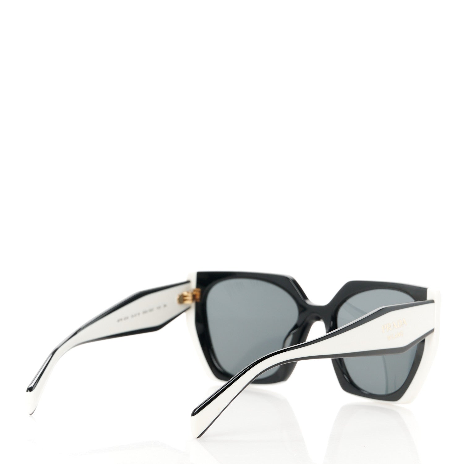 Prada Acetate Sunglasses SPR 15W Black White 4 of 8