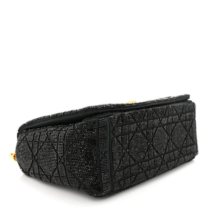 Christian Dior Calfskin Beaded Small Caro Bag Black 4 of 10
