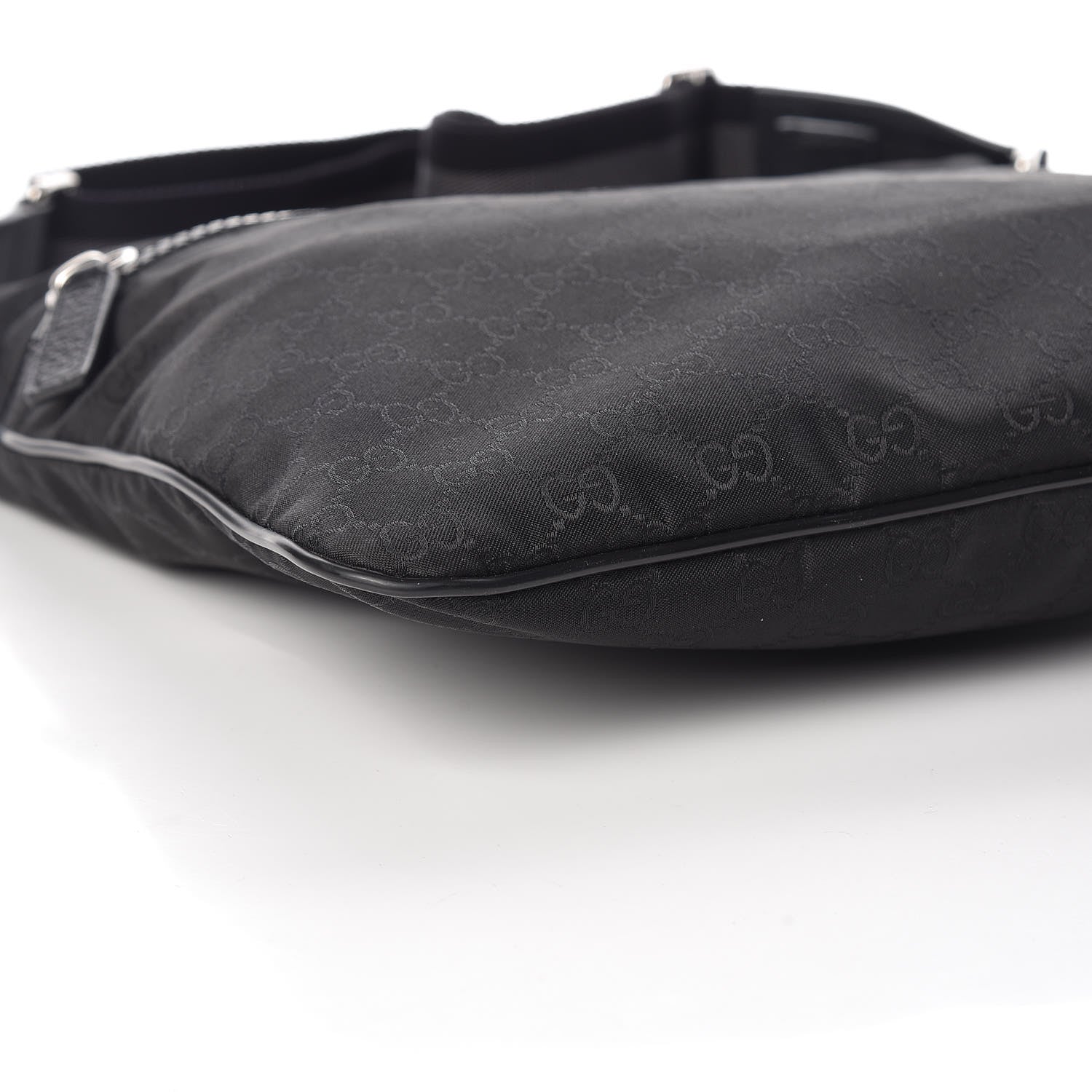 Gucci Nylon Monogram Medium Flat Messenger Bag Black 8 of 9