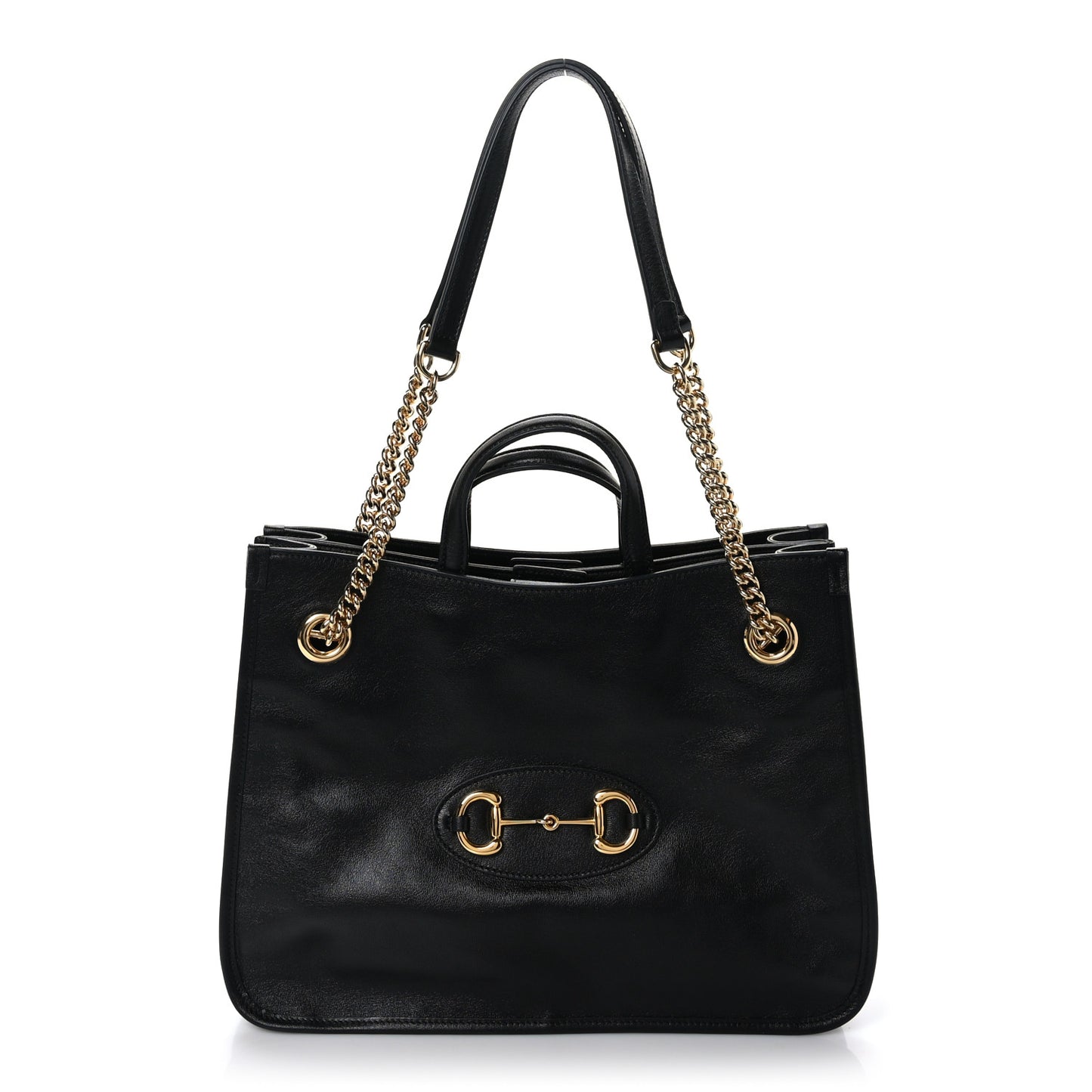 New Sakai Calfskin Lux Medium Horsebit 1955 Tote Bag Black