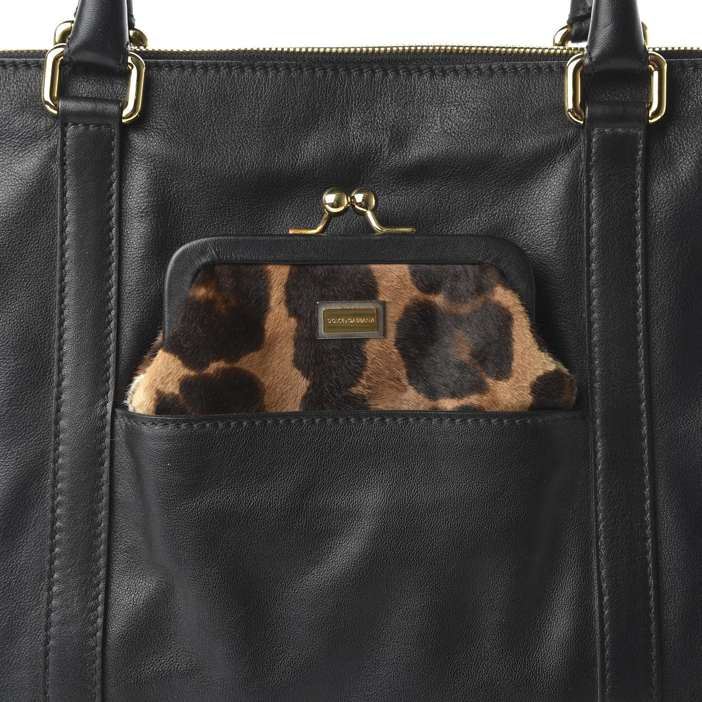 Calfskin Calf Hair Leopard Print Tote