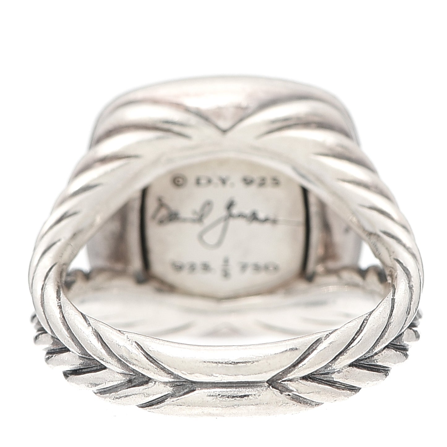 Sterling Silver 18K Yellow Gold Diamond 14mm Albion Ring 52 6