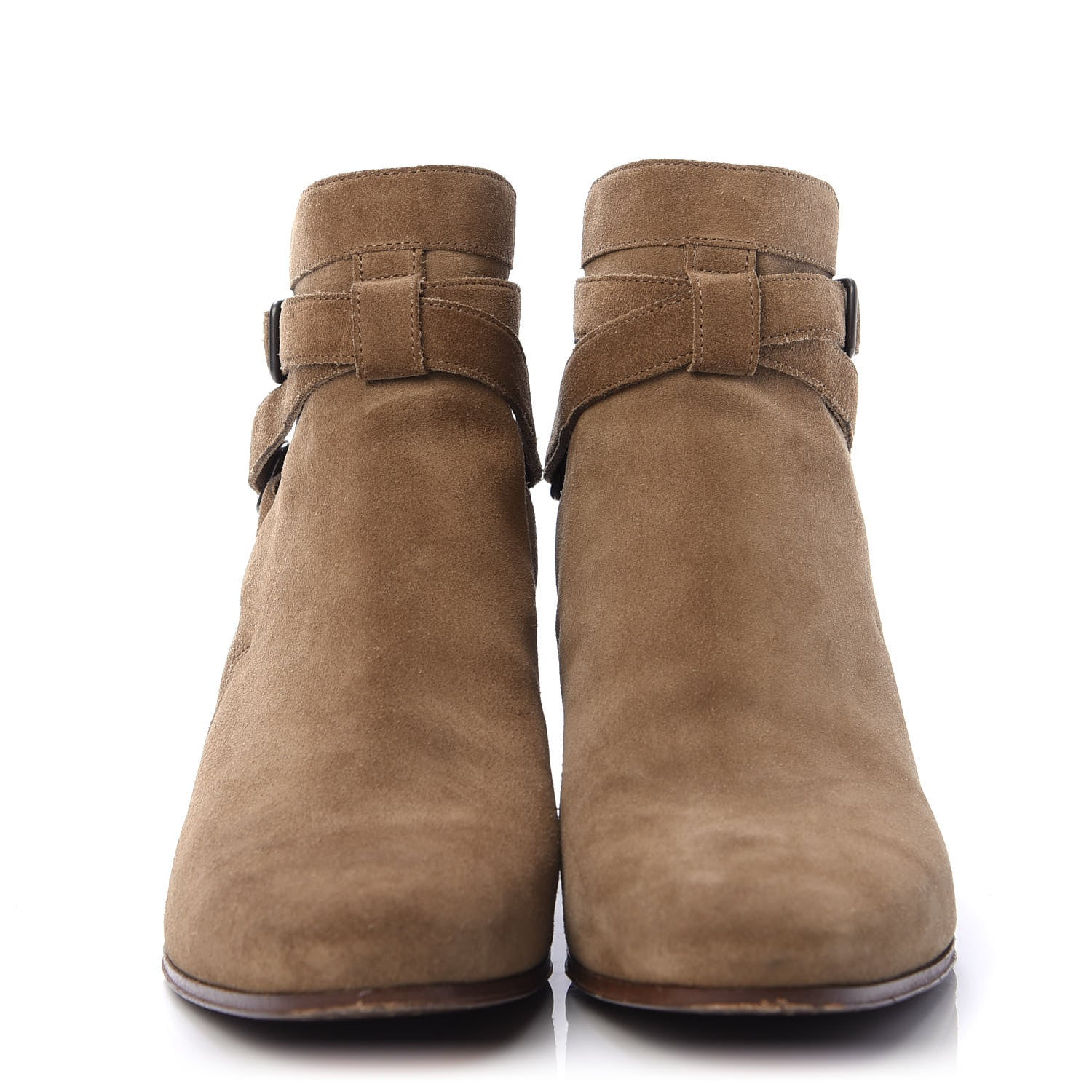 Saint Laurent Suede Womens Blake Ankle Boots 35.5 New Sigaro 2 of 11