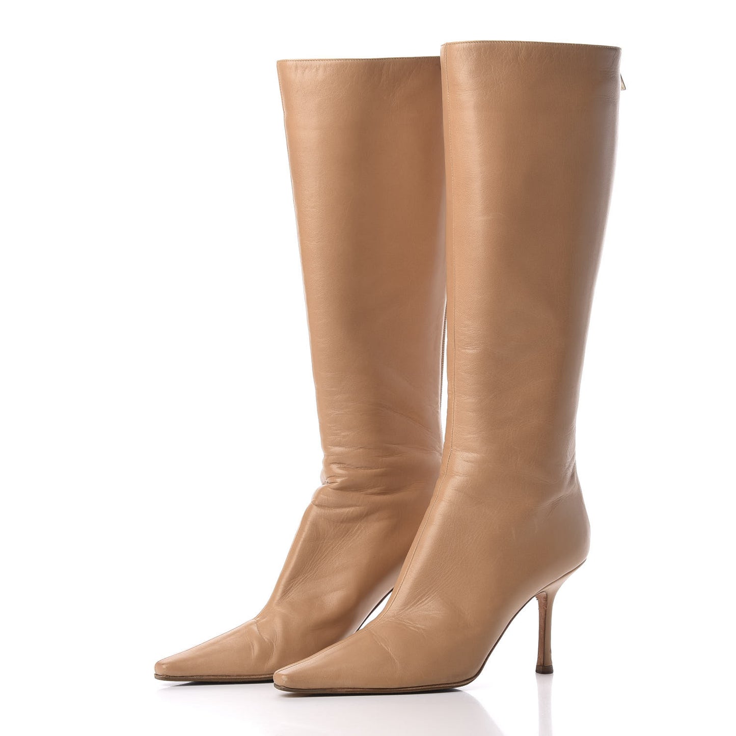 Kid Peony Knee Hight Boots 38 Camel