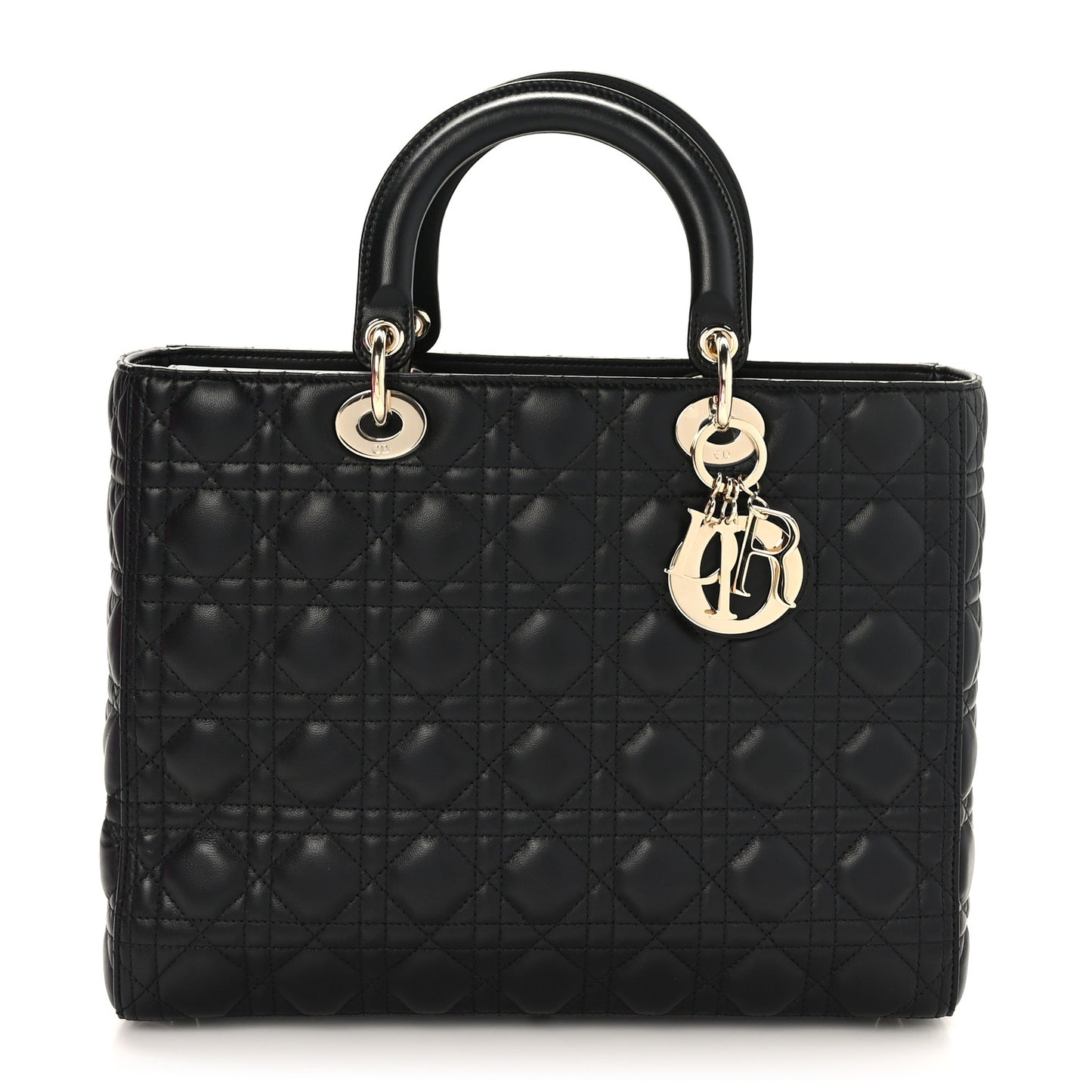 Lambskin Cannage Large Lady Dior Black