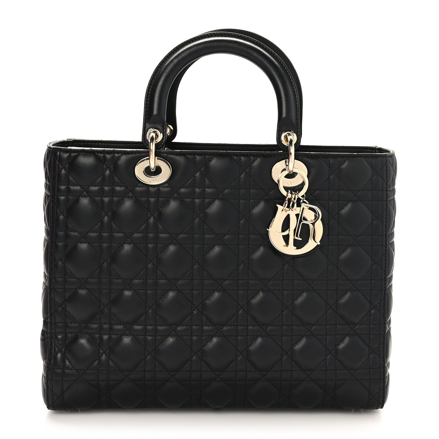 Christian Dior Lambskin Cannage Large Lady Dior Black 1 of 8