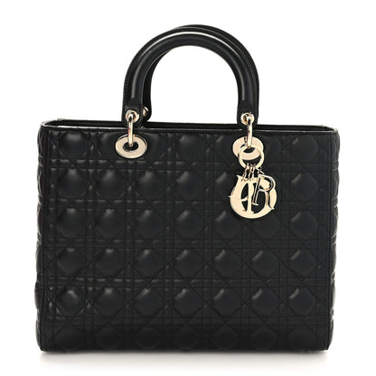 Christian Dior Lambskin Cannage Large Lady Dior Black 1 of 8
