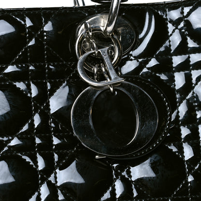 Christian Dior Patent Cannage Large Lady Dior Black 4 of 5