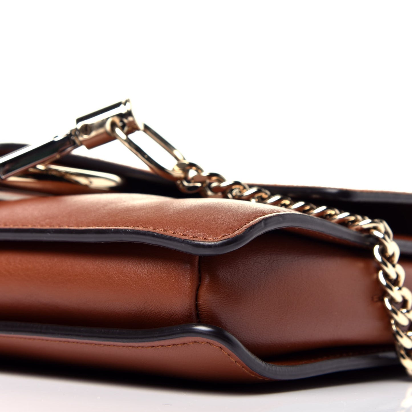 Suede Calfskin Small Faye Shoulder Bag Tobacco