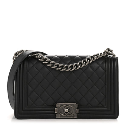 Chanel Calfskin Quilted Medium Boy Flap Black 1 of 14
