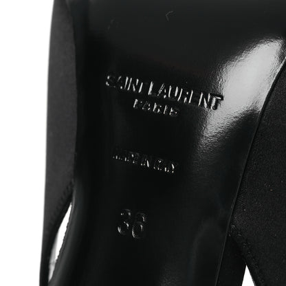 Saint Laurent Crepe Satin Melody 105 Ankle Strap Sandals 36 Black 8 of 12