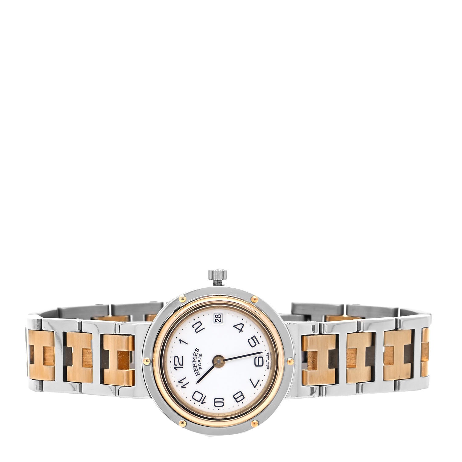 Hermes Stainless Steel 24mm Clipper Quartz Watch Gold 2 of 4