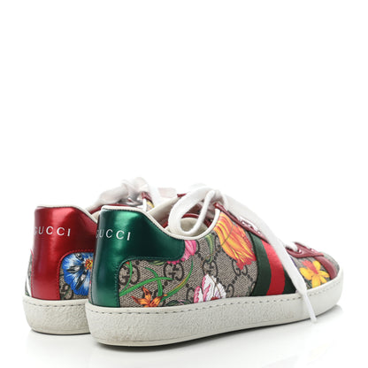 Gucci GG Supreme Monogram Flora Web Womens Ace Sneakers 36 Beige Multicolor Rosso 4 of 8