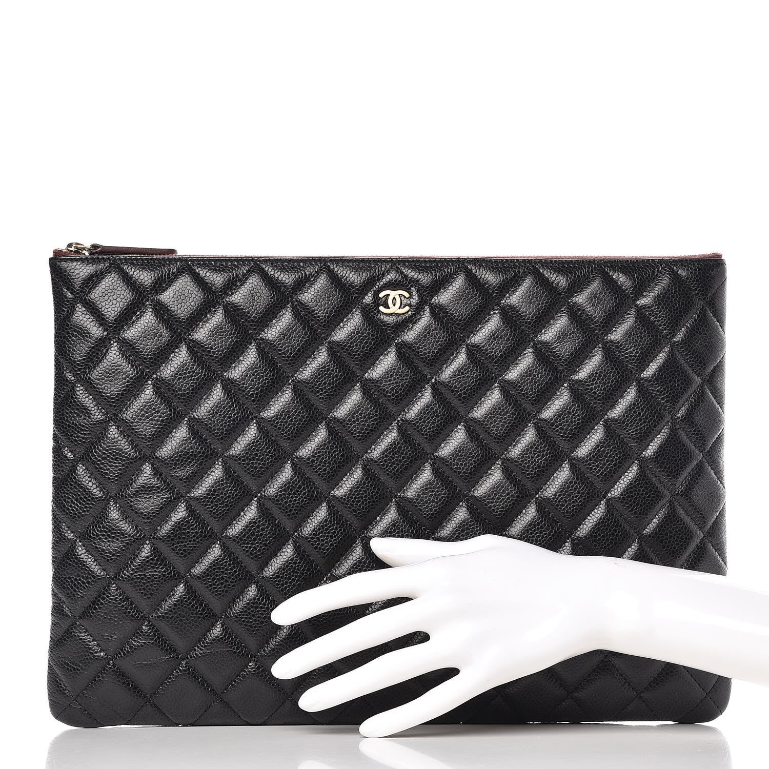 Chanel Caviar Quilted Large Cosmetic Case Black 2 of 9
