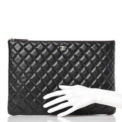 Chanel Caviar Quilted Large Cosmetic Case Black 2 of 9