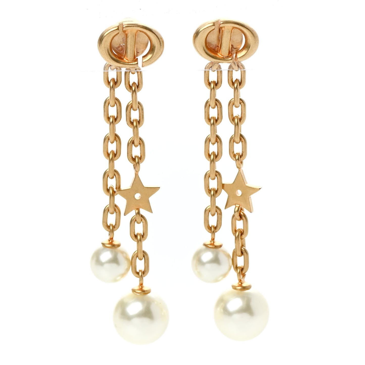 Pearl CD Navy Earrings Gold