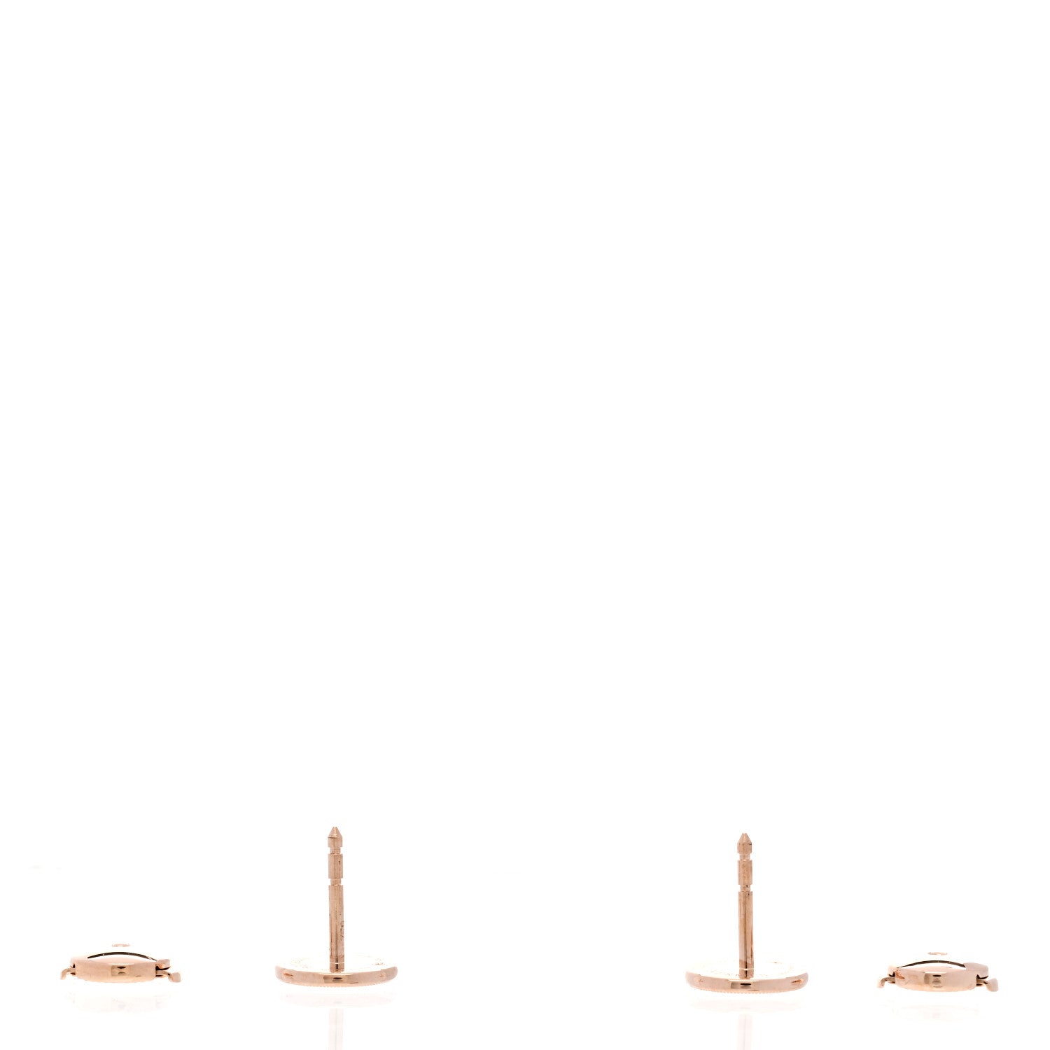 Hermes 18K Rose Gold TPM Ex-Libris Stud Earrings 3 of 5