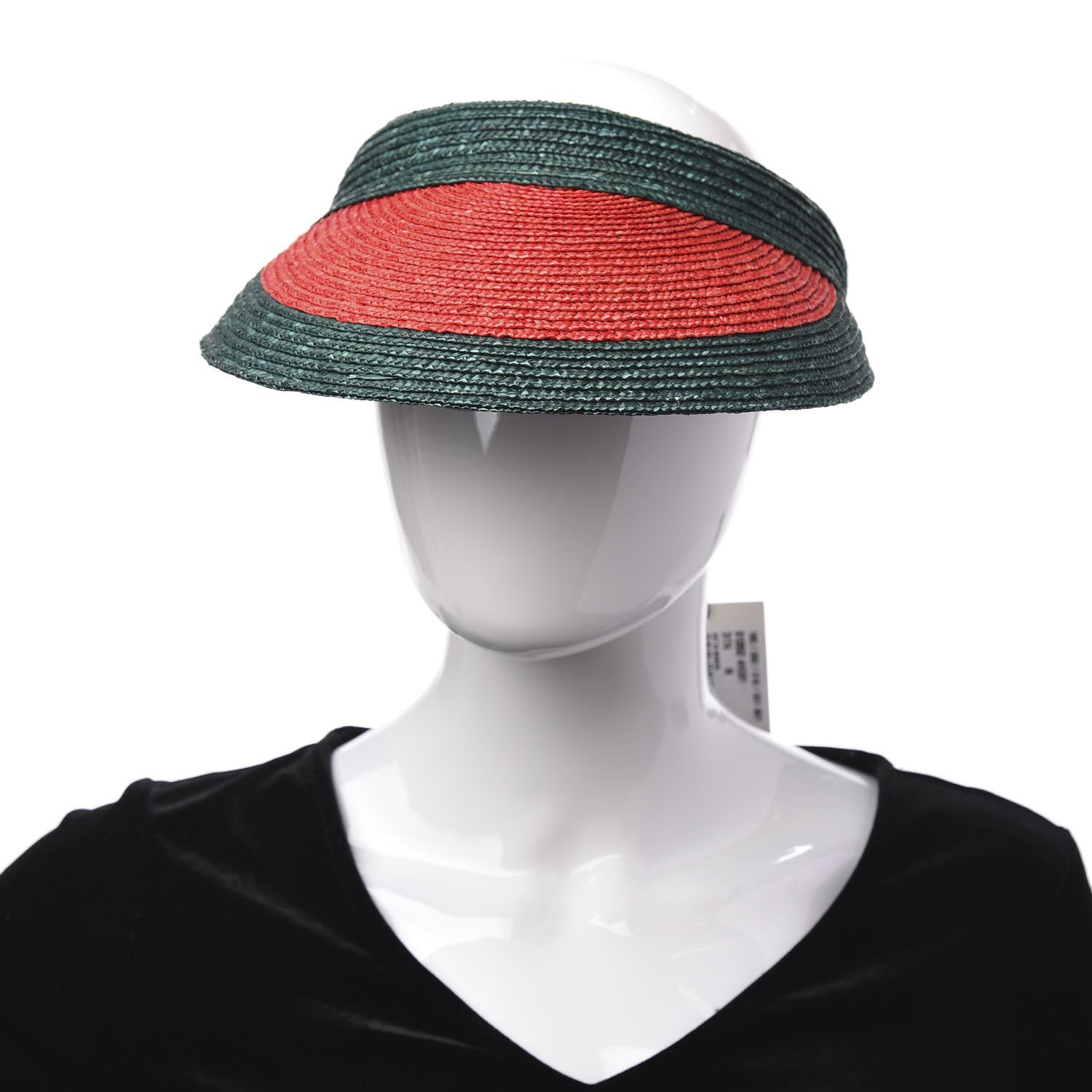 Gucci Raffia Web Visor M Green Red 2 of 6
