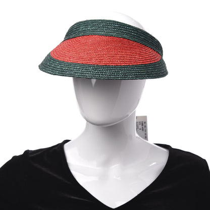 Gucci Raffia Web Visor M Green Red 2 of 6