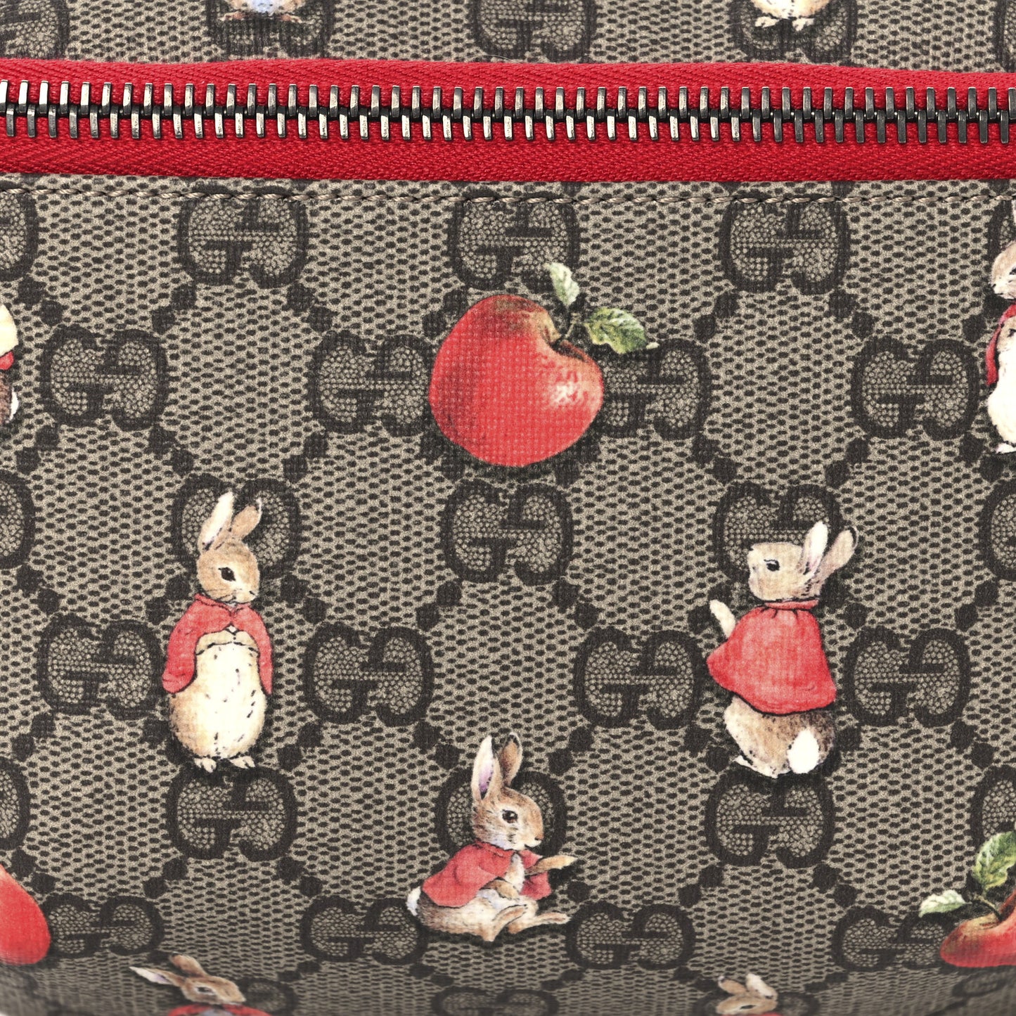 X PETER RABBIT GG Supreme Monogram Rabbit Print Childrens Belt Bag Beige Ebony Red